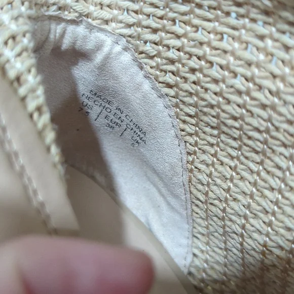 Aldo Call it Spring Woven Fabric Weave Heeled Ankle Booties Tan Women's size 7.5 - Picture 7 of 8